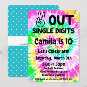 Convites Dígitos de solteiro do aniversário da Paz