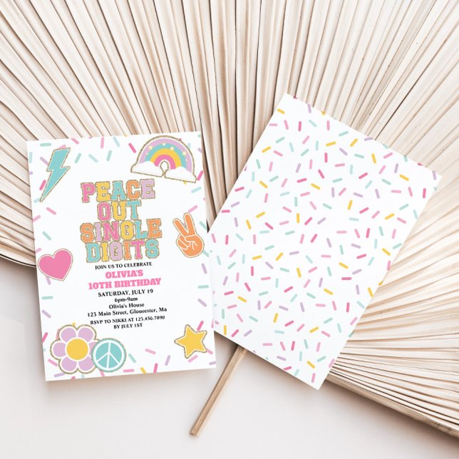 Convites Dígitos de Solteiro do Pré-Pad Patch Peace Out 10º (Criador carregado)