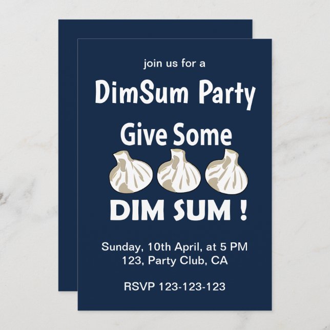 Convites Dim Sum Party (Frente/Verso)