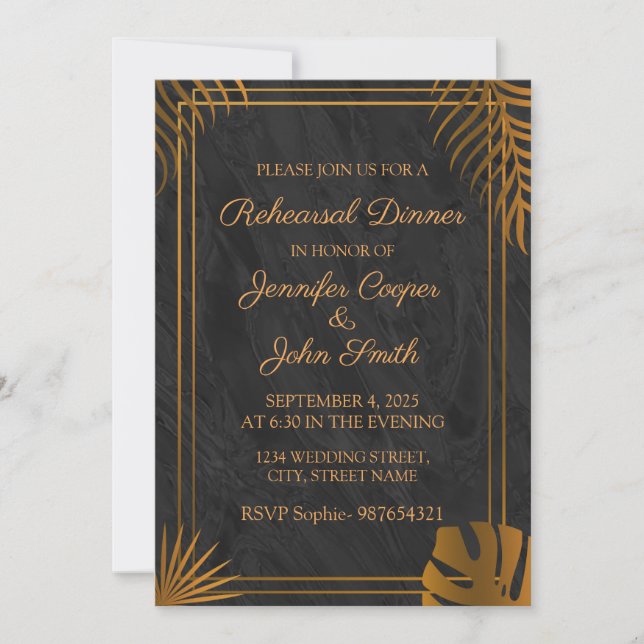 Convites Dinar do ensaio de imagens geométricas de folhas D (Frente)