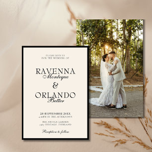 Convites Dinheiro Antigo Preto Marfim Foto Casamento Atempo