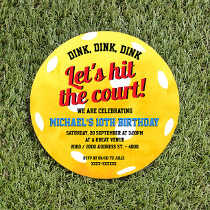 Convites Dink Dink Pickleball Aniversário