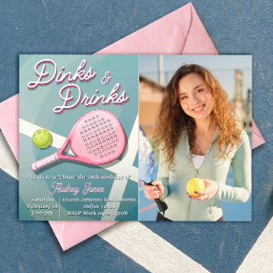 Convites Dinks e Drinks - Aniversário de Pickleball com Fot