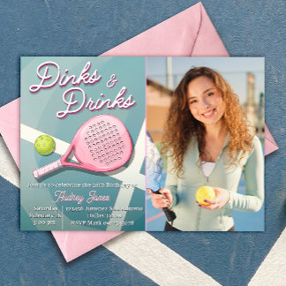 Convites Dinks e Drinks - Aniversário de Pickleball com Fot
