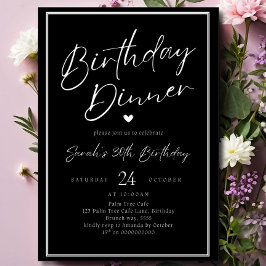 Convites Dinner Party Invitation Template Black Adult Any A