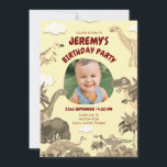 Convites Dino Birthday Convide com Foto - Bebê | Kid Party<br><div class="desc">Festa de aniversário personalizada Dino-Themed Convide com foto Torne seu aniversário inesquecível com este adorável convite fotográfico para dinossauros! Apresentando um brilhante e divertido design com uma selva de dinos coloridos e espaço para mostrar a foto do seu filho, este convite personalizado é perfeito para crianças que amam aventuras pré-históricas....</div>