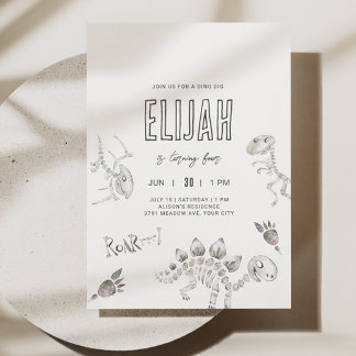 Convites Dino Dig Birthday