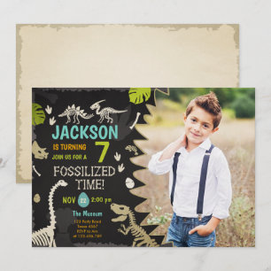 Convites Dino Fóssil Dino Dig Nascido no Partido Dinossauro