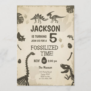 Convites Dino Fóssil Dino Dig Nascido no Partido Dinossauro
