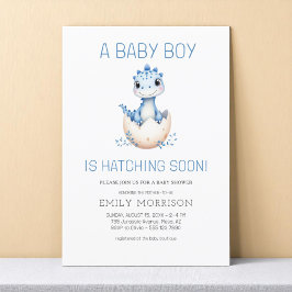 Convites Dino Hatching Soon Dinosaur Baby Boy Chá