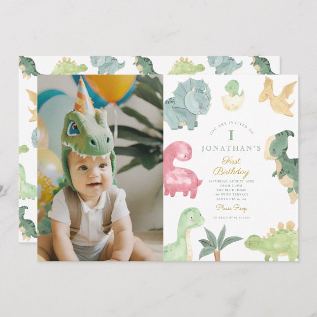 Convites Dino Party Dino mite Foto Aniversário (Criador carregado)