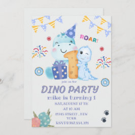 Convites Dino Party, primeiro aniversário, dinossauros boni