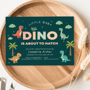 Convites Dino Pronto para Chocar Chá de Bebê de Dinossauro
