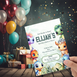 Convites Dino Roar aniversário de 3 anos Bash