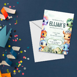 Convites Dino Roar segundo aniversário Bash