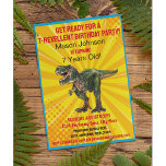 Convites Dino T-Rex Dinossaur Engraçado Noivado Colorido<br><div class="desc">O convite de aniversário perfeito com um dinossauro gigante e um trocadilho bonito para o Tiranossauro Rex. Prepare-se para a Festa de aniversário T-REXellent! Este é o convite de aniversário perfeito para uma criança que ama dinossauros. Um T-Rex com aparência feroz é apresentado neste convite da festa. É uma forma...</div>