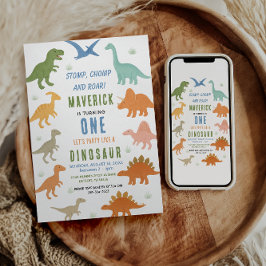 Convites Dinosaur 1st Birthday Party | Cute Prehistoric