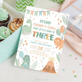 Convites Dinosaur 3rd Birthday Invitation Download. Cute Ba