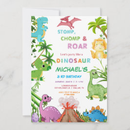 Convites Dinosaur Birthday Party