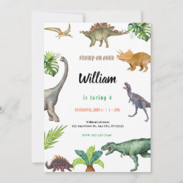 Convites Dinosaur Birthday Party Invitation