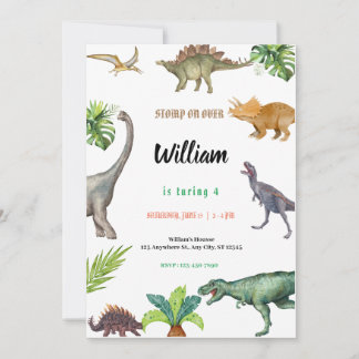 Convites Dinosaur Birthday Party Invitation