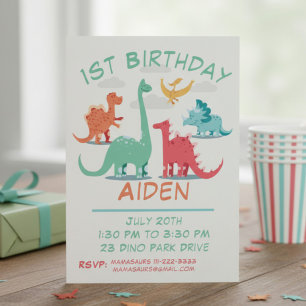 Convites Dinosaur de Aniversário Personalizado