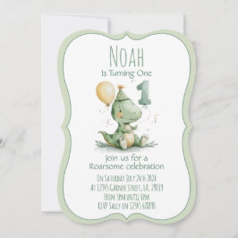 Convites Dinosaur First Birthday Invitation