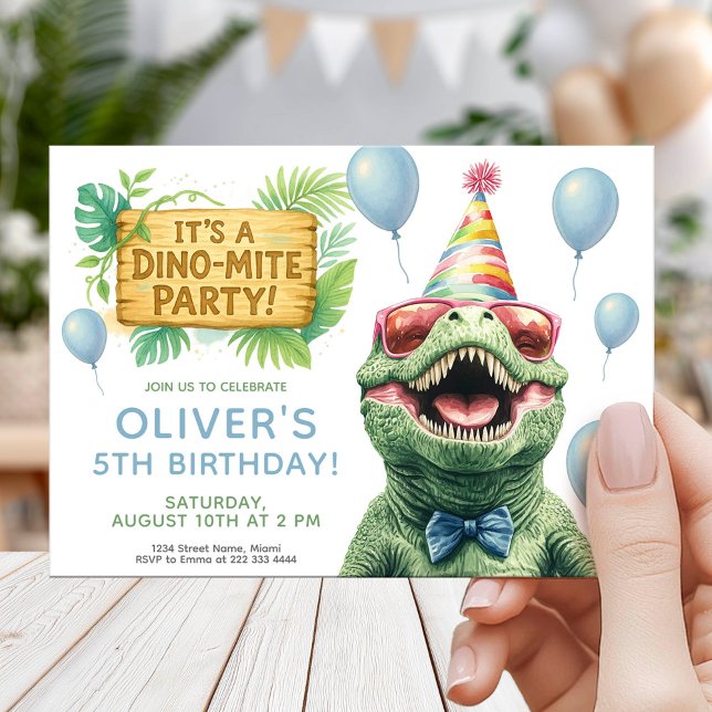 Convites Dinosaur Jungle Party for Kids Birthday (Criador carregado)