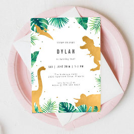 Convites Dinosaur Kids Birthday Party Invitation