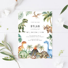 Convites Dinosaur Kids Birthday Party Invitation