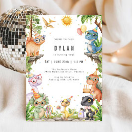 Convites Dinosaur Kids Birthday Party Invitation