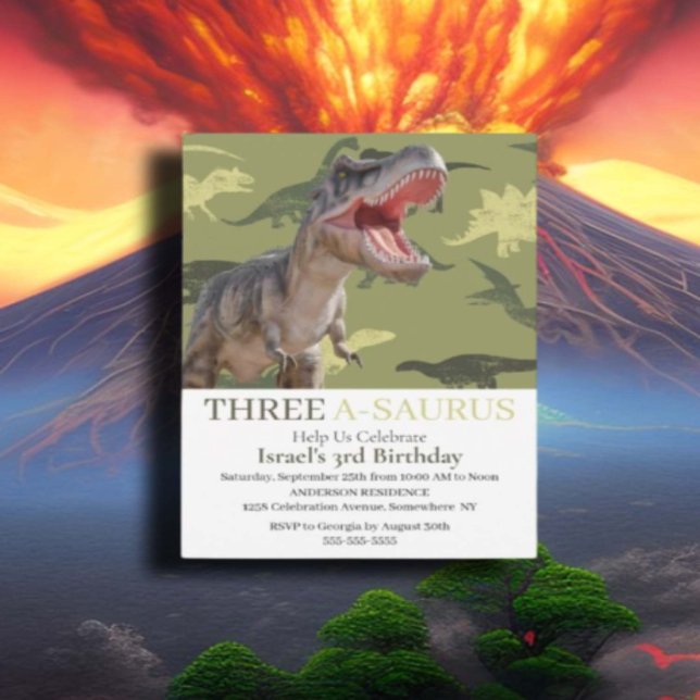 Convites Dinosaur T Rex Jurassic World Padrão Crianças (Criador carregado)