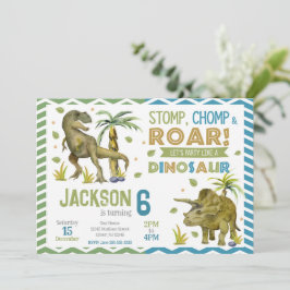 Convites Dinosaurs Birthday Invitation | T-rex | Triceratop