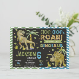 Convites Dinosaurs Birthday Invitation | T-rex | Triceratop
