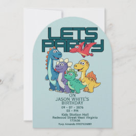 Convites Dinosaurs Themed Boy Birthday Invitation 