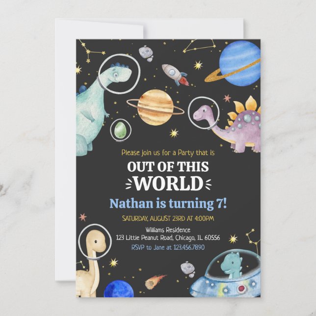 Convites Dinossaur Birthday (Frente)