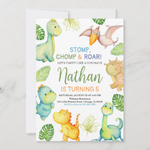 Convites Dinossaur Birthday