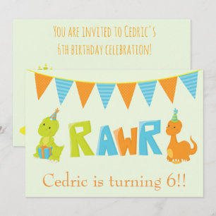 Convites Dinossaur Birthday