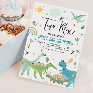 Convites Dinossaur, Dois segundos aniversários Rex