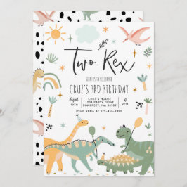 Convites Dinossaur, Dois segundos aniversários Rex
