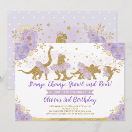 Convites Dinossaur Princesa Ballerina Rosa Ballerina Aniver