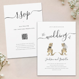 Convites Dinossaur Wedding T-Rex Bride and Groom