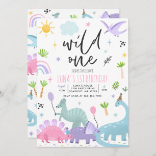 Convites Dinossaur Wild Um Partido primeiro aniversario