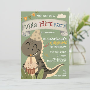 Convites Dinossauro 1rua segundo 3 4º 6 7 8º Aniversário