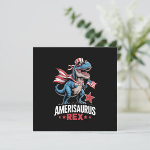 Convites Dinossauro 4 de Julho Amerisaurus T Rex Engraçado