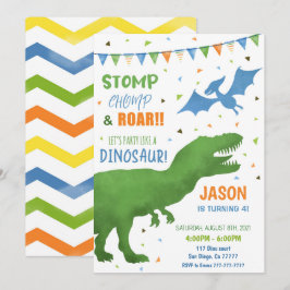 Convites Dinossauro aniversário de 3 anos