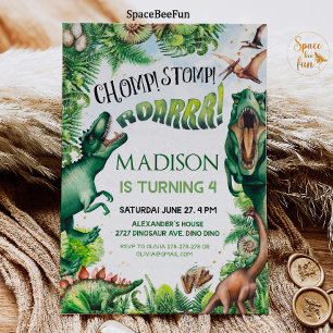 Convites Dinossauro, Aniversário de Patinação, Rapaz Safari