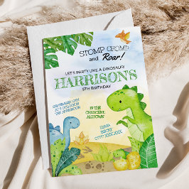 Convites Dinossauro, Aniversário, Stomp, Chomp & Roar!