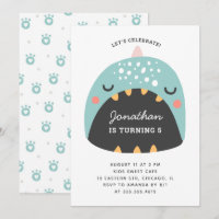 Dinossauro azul. Crianças dino engraçado. Aniversá