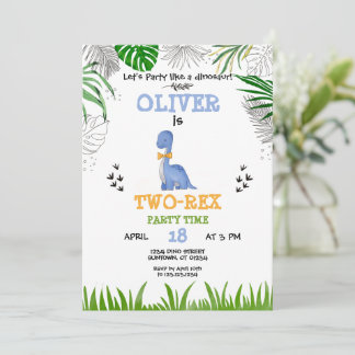 Convites Dinossauro Birthday Boy watercolor amarelo violeta